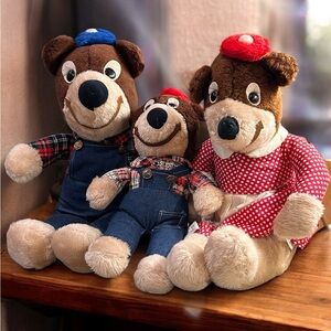 Vintage 1950’s-1960’s Elka Toys Mama, Papa, & Baby Bear Plush “Goldilocks”